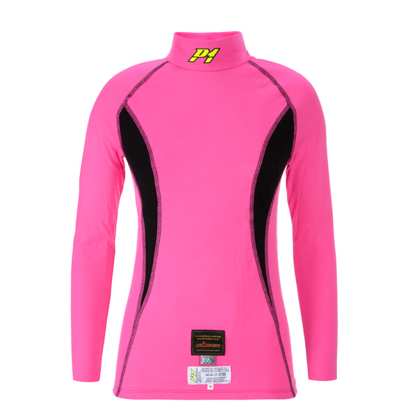 le magasin des pilotes : T-SHIRT P1 SLIM FIT ROSE NOIR MODACRYLIQUE FEMME